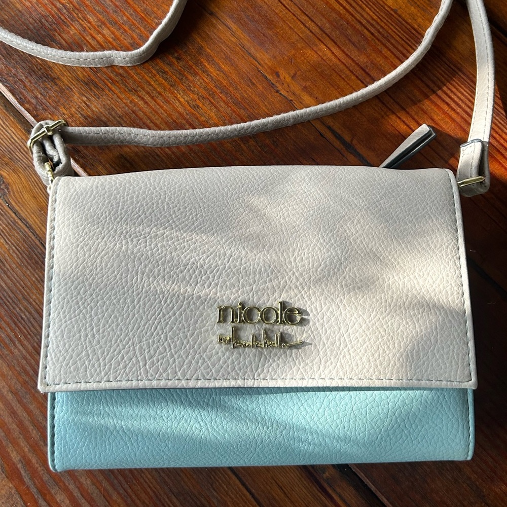 Nicole by Nicole Miller faux leather crossbody wallet style bag